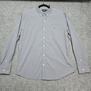 Vineyard Vines Mens XL Slim Fit Tucker Shirt Button Front Plaid Check Whale